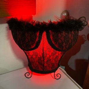 Black and Red Bustier Lamp